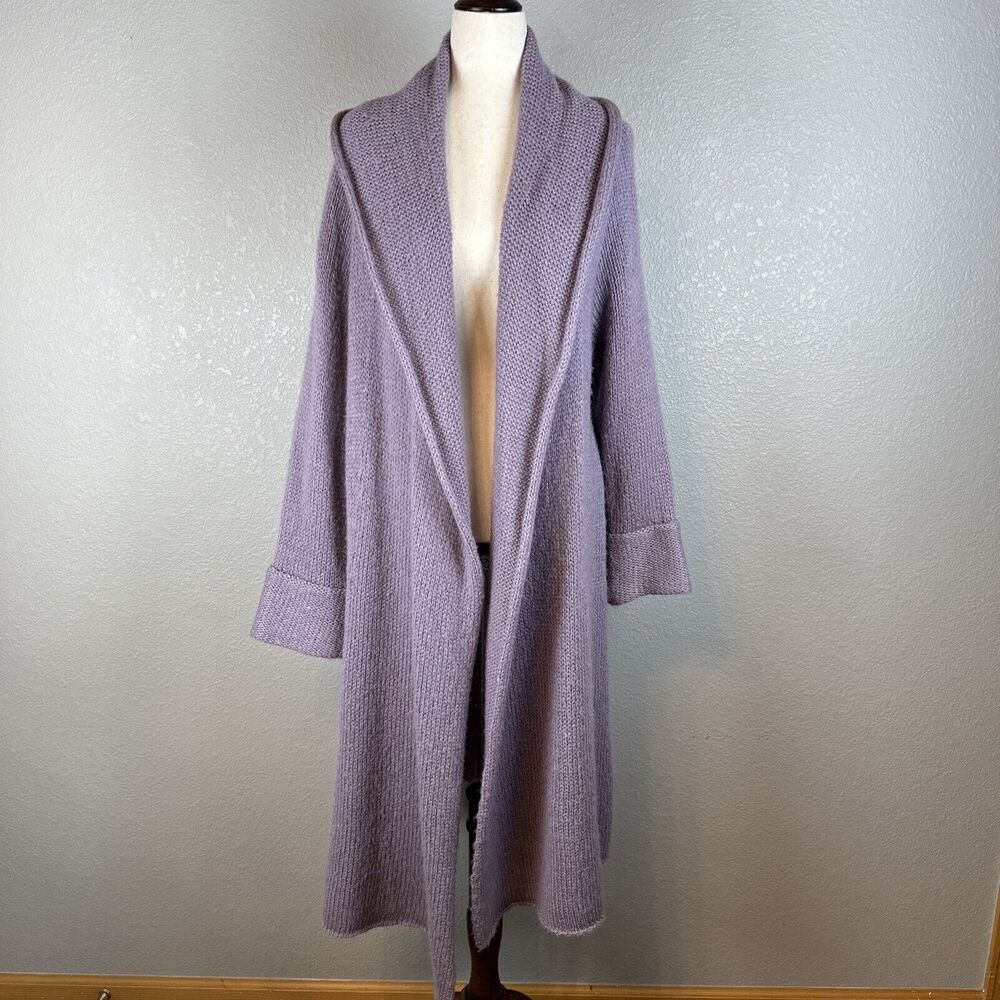 Soft Surroundings Telluride Topper Long Cardigan Size Large Purple Wool Mohair